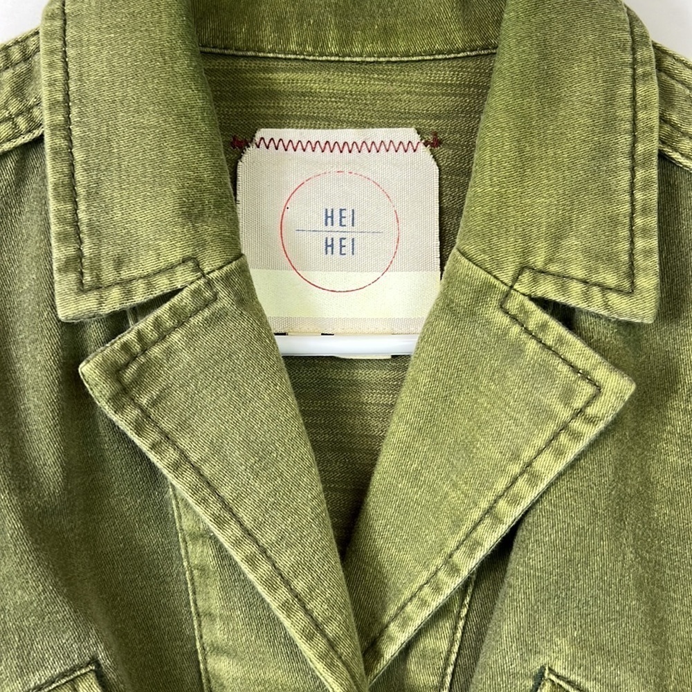 HEI HEI | ANTHROPOLOGIE Military Style Ruffled Trench Jacket XSP - Picture 3 of 12